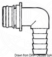 Raccordo Portagomma EUROPUMP Ø14 a 90°