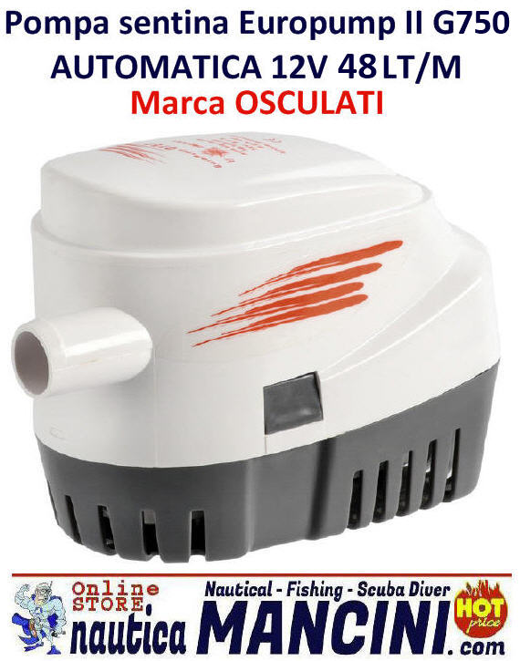 Pompa Sentina AUTOMATICA 12V 48LT/M EUROPUMP II G750 3,0Ah
