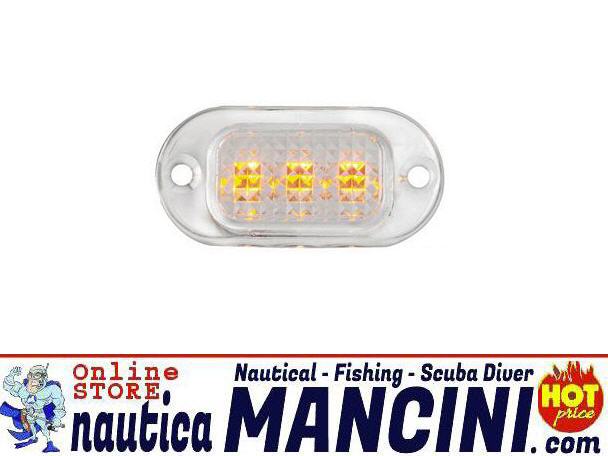 Luce di Cortesia 3 LED colore Giallo Long-Life in Policarbonato