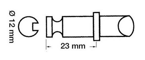 Scalmo per Gommoni in Plastica con Perno Ottone Ø 12x23 mm