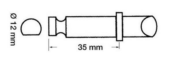 Scalmo per Gommoni in Plastica con Perno Ottone Ø 12x35 mm