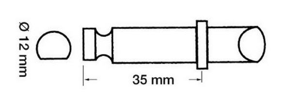 Scalmo per Gommoni in Ottone Cromato Ø 12x35 mm Zodiac - Clicca l'immagine per chiudere