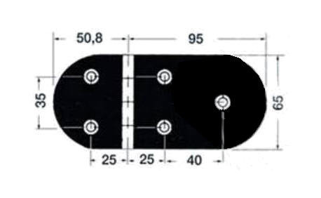Cerniera Inox Asimmetrica Arrotondata Nodo Rovesciato con Prigionieri 145x65 mm - Clicca l'immagine per chiudere