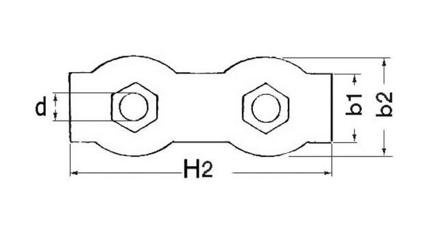 Morsetto Doppio Inox per cavi 6 mm