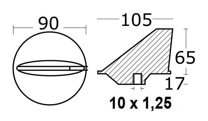 Anodo Zinco a Pinna per Mercury 40/225 HP - Clicca l'immagine per chiudere