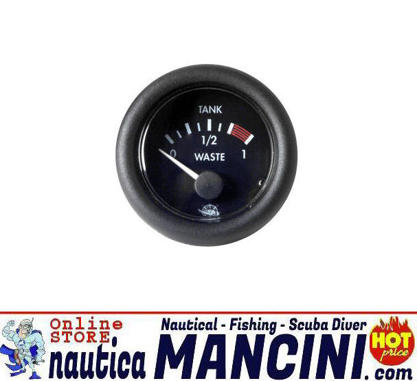 Indicatore Livello Acque Nere (Waste) 10/180 Ohms Quadro Ø 59 mm Nero