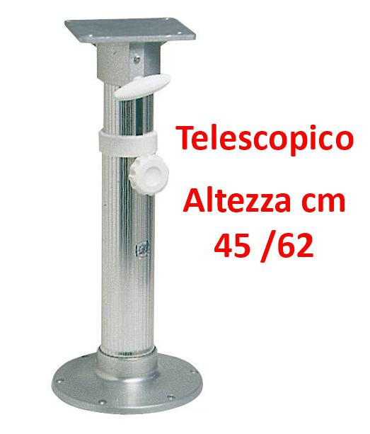 Supporto Sedia Telescopico Girevole Base Sup. in Lega Leggera Regol. 45/62cm