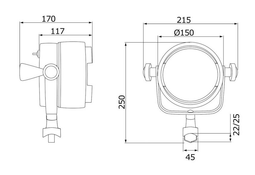 Faro di Profondità NIGHT EYE Doppio Filamento 600 m per Pulpito