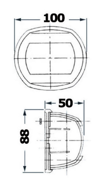 Fanale di via 12mt CLASSIC ABS Bianco 112.5° ROSSO