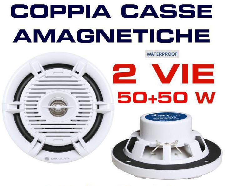 Altoparlanti/Casse Amagnetiche Stereo 2 Vie 50+50W Bianche