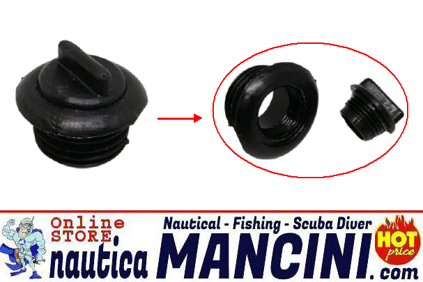 Tappo Scarico Acqua Nylon Ø 20 mm Fissaggio a Pressione NERO