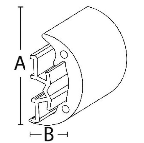 Bottazzo Radial 40 - Profilo Parabordo PVC Semirigido Altezza mm 40 (sporgenza 21) Grigio - PREZZO PER 4 MT + Offerta Quantità - Clicca l'immagine per chiudere