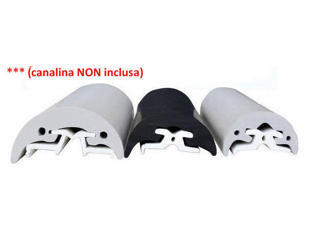 Bottazzo Radial 40 - Profilo Parabordo PVC Semirigido Altezza mm 40 (sporgenza 21) Grigio - PREZZO PER 8 MT OUTLET