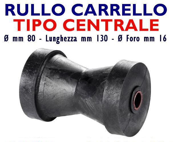 Rullo Carrello Reggichiglia Centrale Ø 80 mm 130 mm foro 16 mm con Anima in Polipropilene