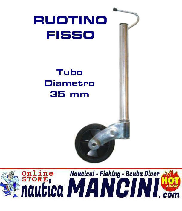 Ruotino Anteriore Fisso 150x40 mm per Tubi Ø 35 mm