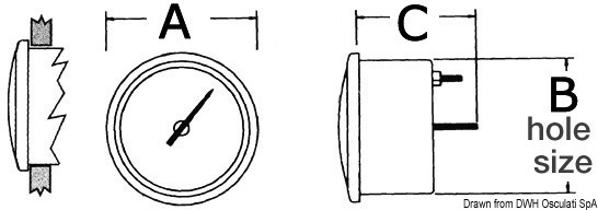 Voltometro Digitale 8/32 V Ø 51 mm NERO