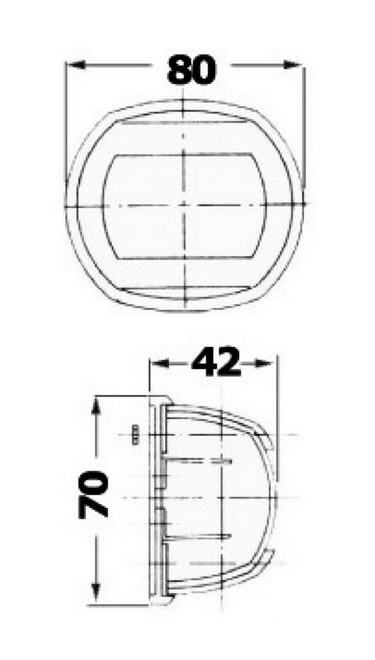 Fanale di via 12mt COMPACT ABS Bianco 112.5° ROSSO