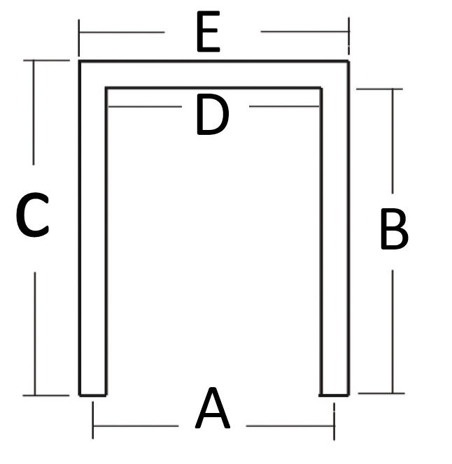 Staffa di Fissaggio ad "U" per Rullo Centrale Fisso o Basculante Tubo Ø 30 mm Lunghezza 116mm