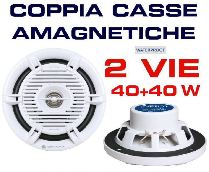 Altoparlanti/Casse Amagnetiche Stereo 2 Vie 40+40W Bianche