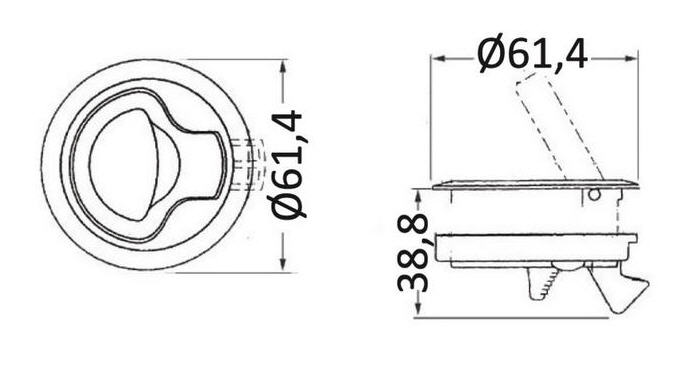 Alzapagliolo Nylon 49,6x61,4 mm Nero