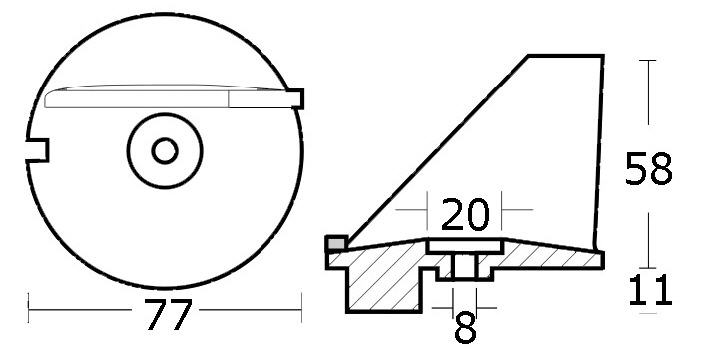 Anodo Zinco a Pinna per Tohatsu 60/70/140 HP