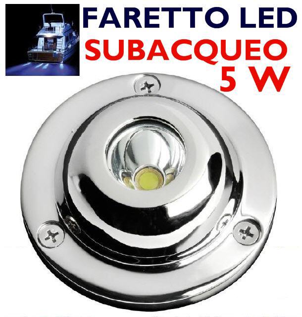 Faretto per Plancette Subacqueo Inox 12/24V a LED 5W BIANCO
