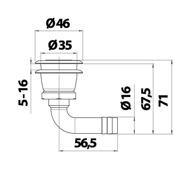 Sfiato Carburante Inox 90° Testa Ø 45 mm Modello Incassato