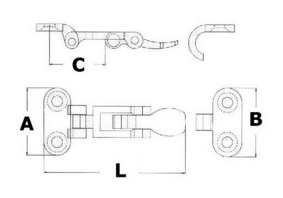 Chiusura a Leva 37x75 mm Inox