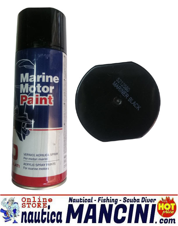 Vernice Spray per Motori Marini Fuoribordo MARINER/MERCURY/VOLVO Nero