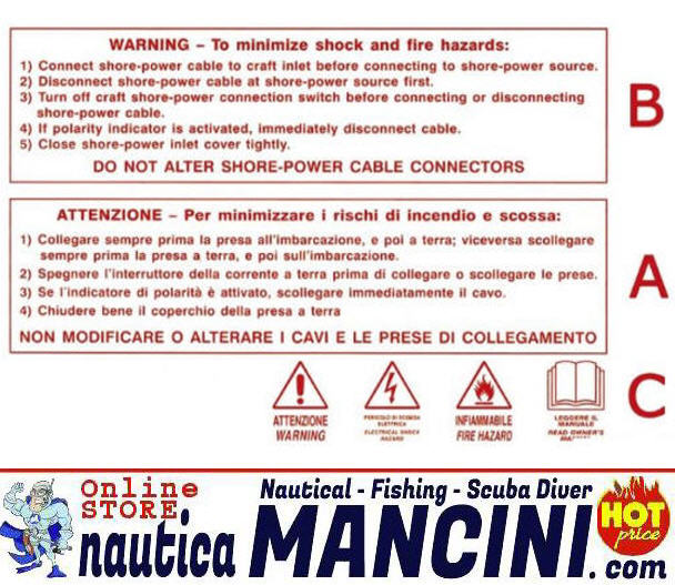 Tabella Adesiva con scritte rosse "Warning"