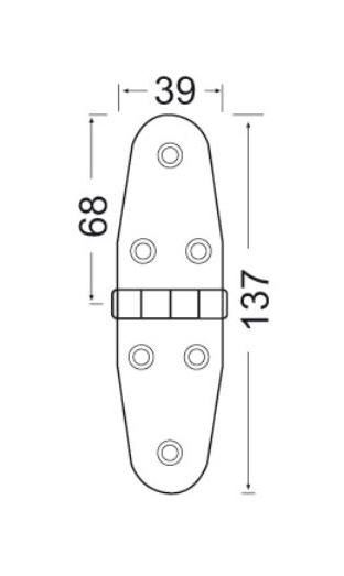 Cerniera Inox Arrotondata Sporgente 137x39 mm - Clicca l'immagine per chiudere