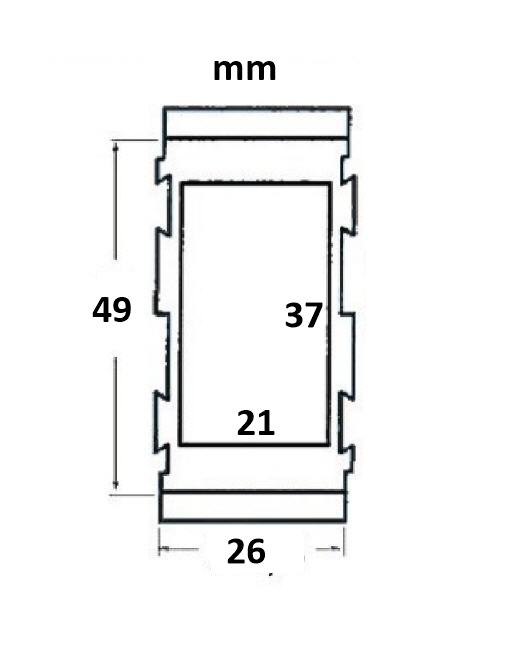 Cornice per Interruttori Carling - Parte Modulare Centrale in plastica nera - Clicca l'immagine per chiudere