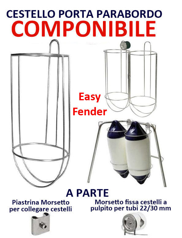 Porta Parabordo Componibile Easy Fender Cestello inox Ø 195 mm