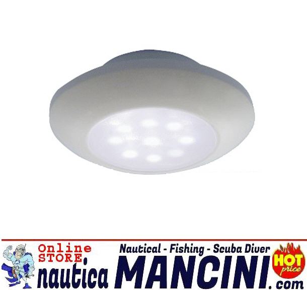 Plafoniera/Luce di Cortesia Stagna a 9 LED ABS Bianca