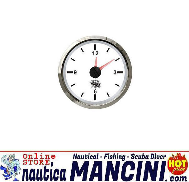 Orologio al Quarzo Ø 57 mm (foro 51mm) quadrante Bianco con Lunetta Lucida