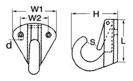 Piastrina Inox con Gancio Apribile a Moschettone 15x31x31,5 mm