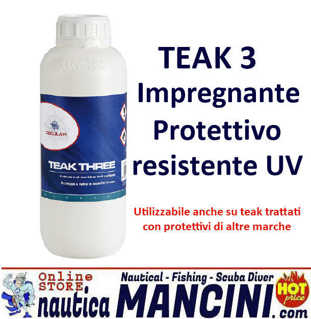 Teak - Osculati (3) Impregnante Protettivo Naturale per legno Teak Three LT1