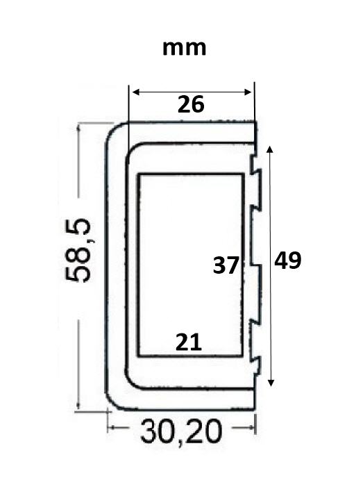 Cornice per Interruttori Carling - Parte Modulare Destra/Sinistra in plastica nera