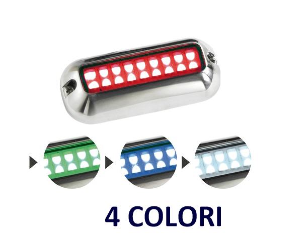 Faretto per Plancette Subacqueo Inox 12V 18 LED 1.2W MULTICOLOR