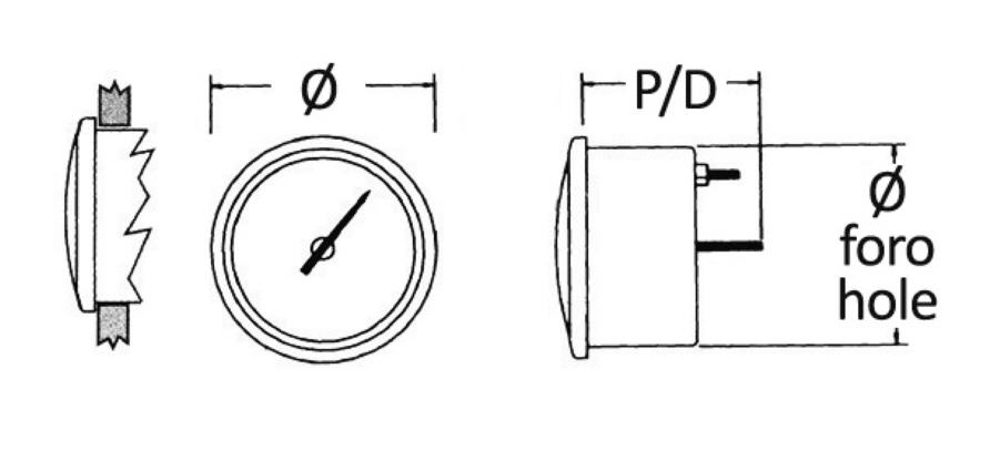 Indicatore Pressione Olio 0-10 Bars/145PSI 12V Ø 57 mm Bianco con Lunetta Cromata