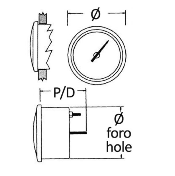 Indicatore Livello Carburante 10/180 Ohms 12V Bianco con Lunetta Cromata - Clicca l'immagine per chiudere