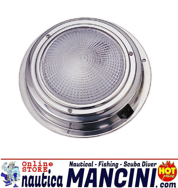 Plafoniera Tonda Tipo Giapponese con Luce Alogena (Calda) Inox Ø 175mm