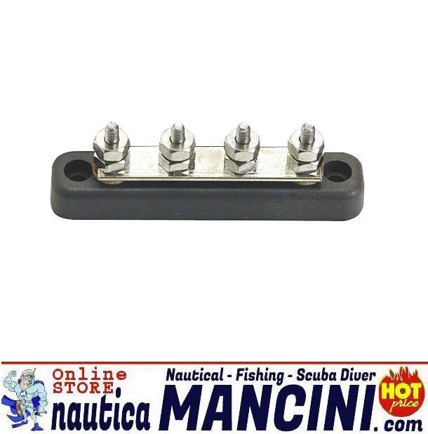 Porta Terminali Elettrici Bus-Bar (Busbar) 4 Vie - Sezione 5 mm - 100 A, Base 107x22mm