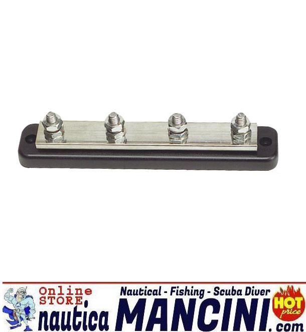 Porta Terminali Elettrici Bus-Bar (Busbar) 4 Vie - Sezione 8 mm - 250 A, Base 153x38mm