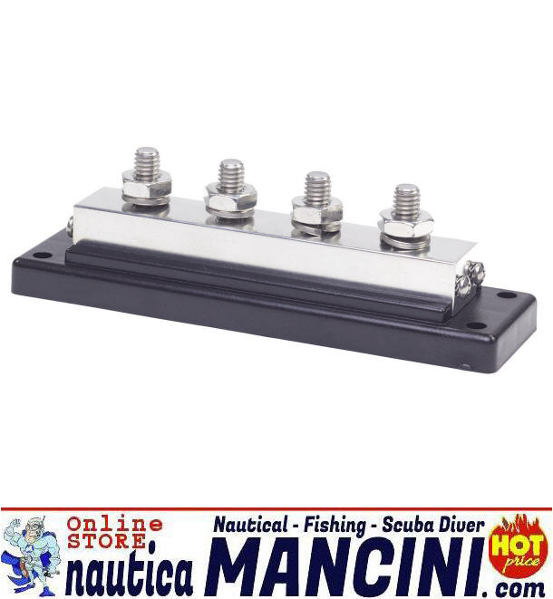 Porta Terminali Elettrici Bus-Bar (Busbar) 4 Vie - Sezione 10 mm - 600 A, Base 178x51mm