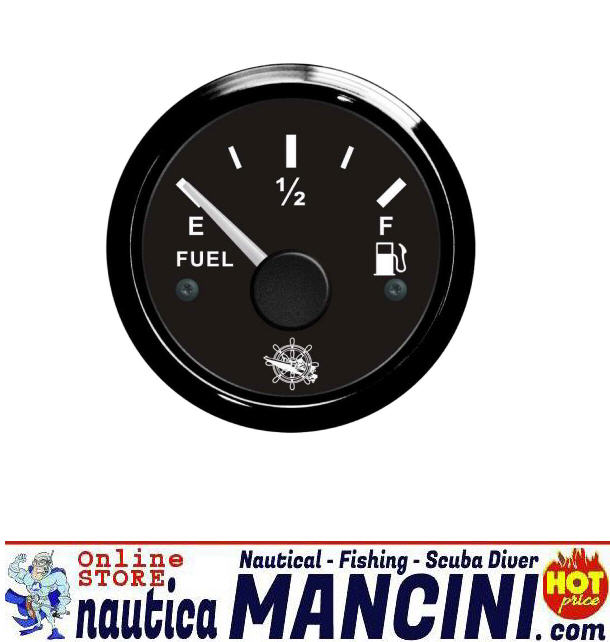 Indicatore Livello Carburante 10/180 Ohms 12V Nero con Lunetta Nero