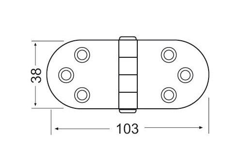 Cerniera Inox Arrotondata Nodo Sporgente 103x38 mm