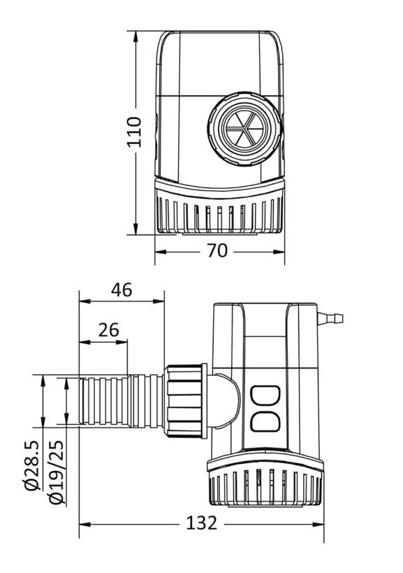 Pompa Immersione Centrifuga EURO PUMP NEXT con Valvola di NON ritorno G600 12V 38 LT/M
