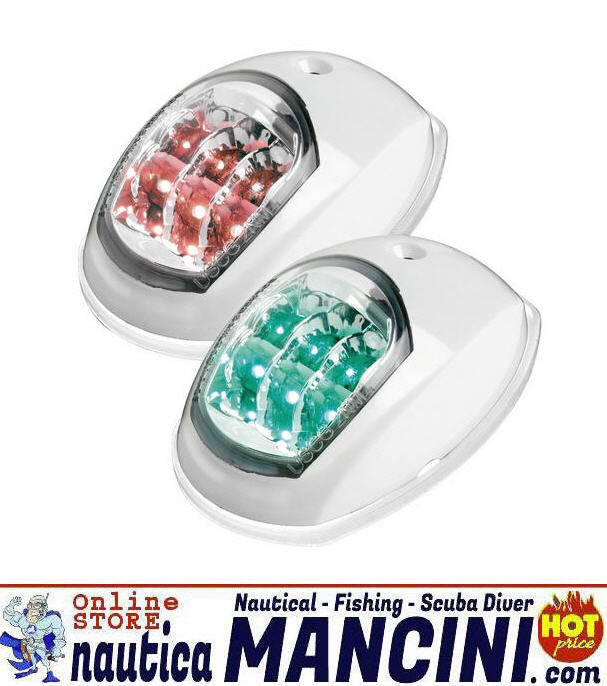 Fanale di via 12mt EVOLED® a LED COPPIA ABS Bianco 112.5° Rosso e Verde