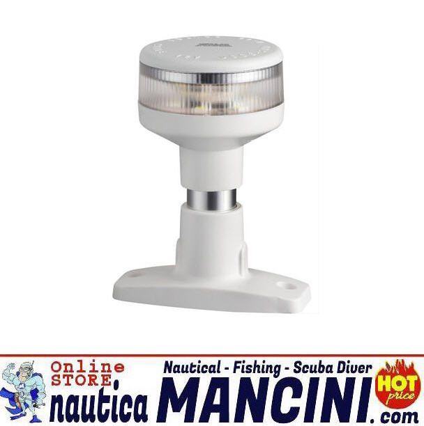 Fanale di via 12mt TESTA D'ALBERO 360° EVOLED® a LED ABS Bianco